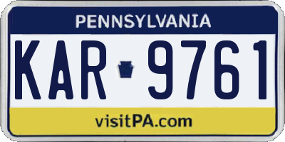 PA license plate KAR9761