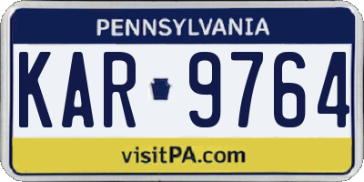 PA license plate KAR9764