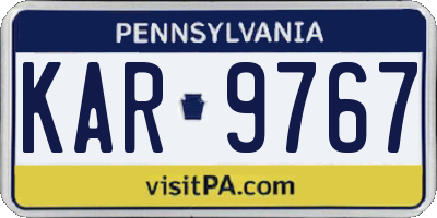 PA license plate KAR9767