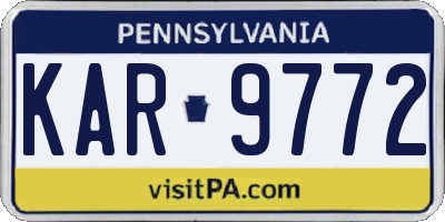 PA license plate KAR9772