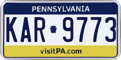 PA license plate KAR9773