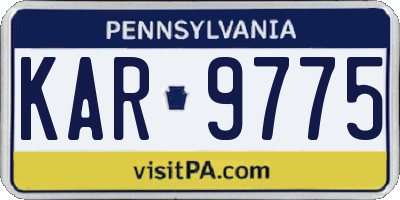 PA license plate KAR9775