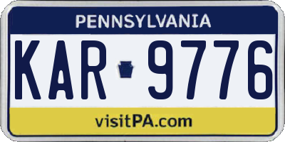 PA license plate KAR9776
