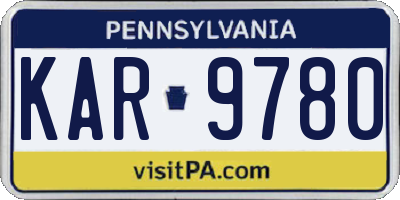 PA license plate KAR9780