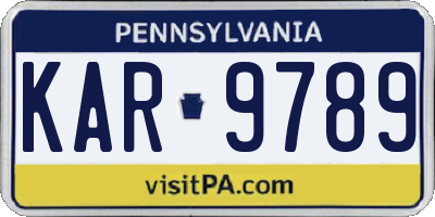 PA license plate KAR9789