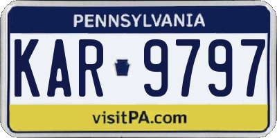 PA license plate KAR9797