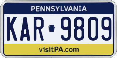 PA license plate KAR9809