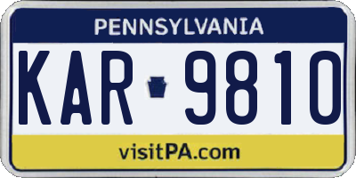 PA license plate KAR9810