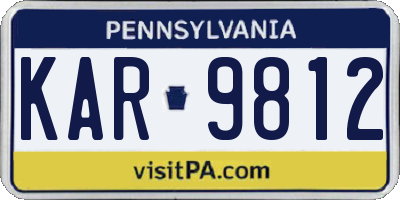 PA license plate KAR9812
