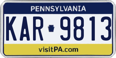 PA license plate KAR9813