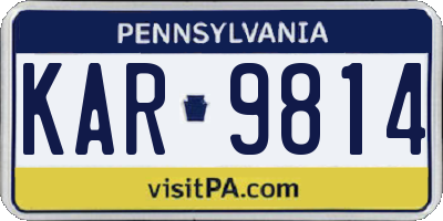 PA license plate KAR9814
