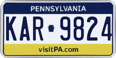 PA license plate KAR9824