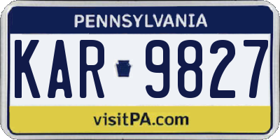 PA license plate KAR9827