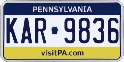 PA license plate KAR9836