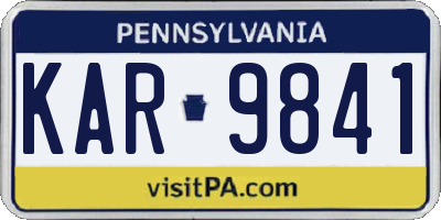 PA license plate KAR9841