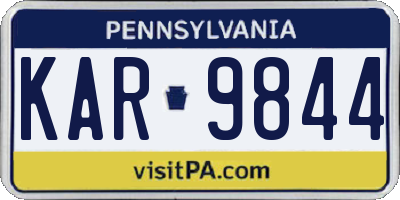 PA license plate KAR9844