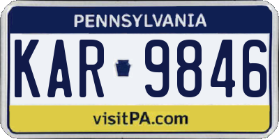 PA license plate KAR9846