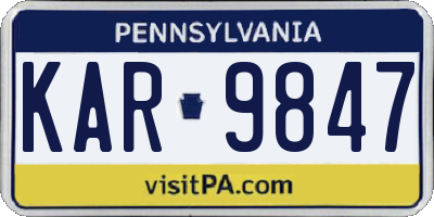 PA license plate KAR9847