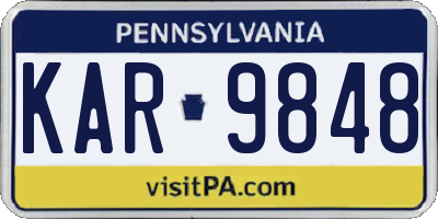 PA license plate KAR9848
