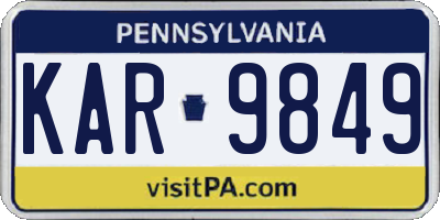 PA license plate KAR9849