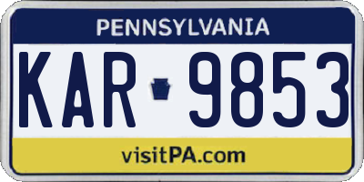PA license plate KAR9853