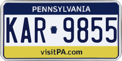 PA license plate KAR9855