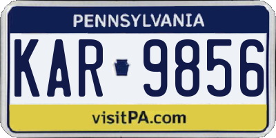 PA license plate KAR9856
