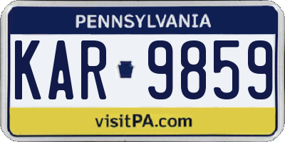 PA license plate KAR9859