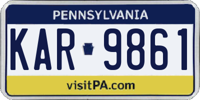 PA license plate KAR9861