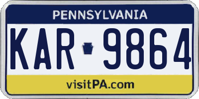PA license plate KAR9864