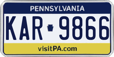 PA license plate KAR9866