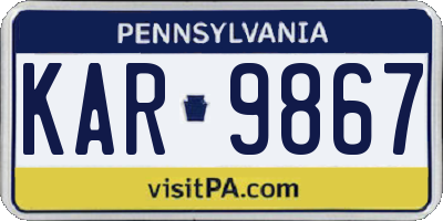 PA license plate KAR9867