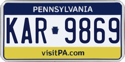 PA license plate KAR9869
