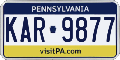 PA license plate KAR9877