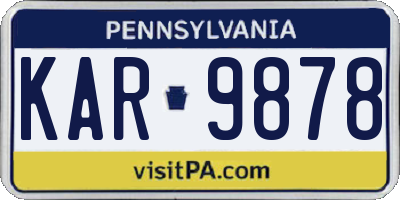 PA license plate KAR9878