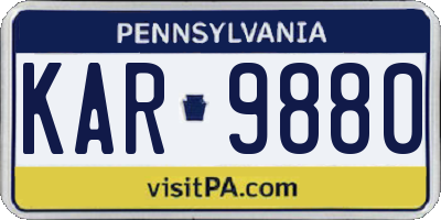 PA license plate KAR9880