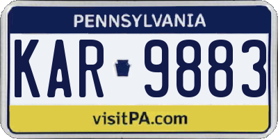 PA license plate KAR9883