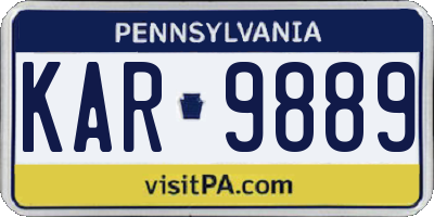 PA license plate KAR9889