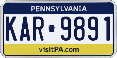 PA license plate KAR9891