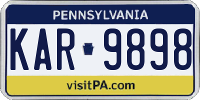 PA license plate KAR9898