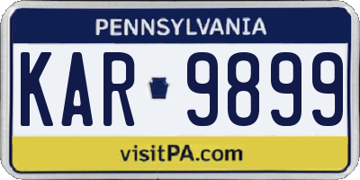 PA license plate KAR9899