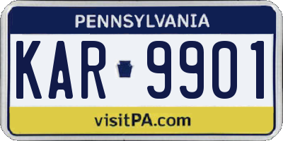PA license plate KAR9901