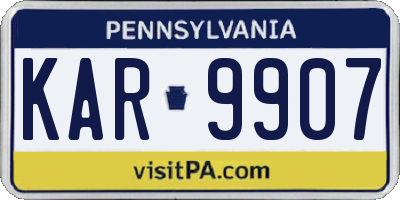 PA license plate KAR9907
