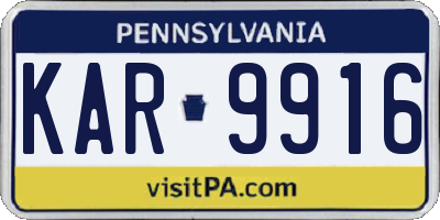 PA license plate KAR9916
