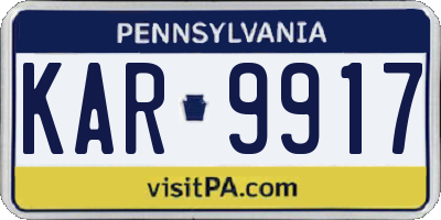 PA license plate KAR9917