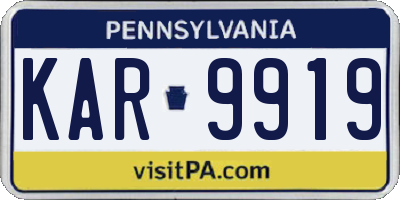PA license plate KAR9919