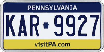 PA license plate KAR9927