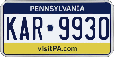 PA license plate KAR9930