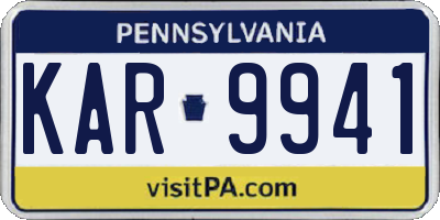PA license plate KAR9941