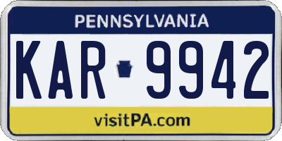 PA license plate KAR9942